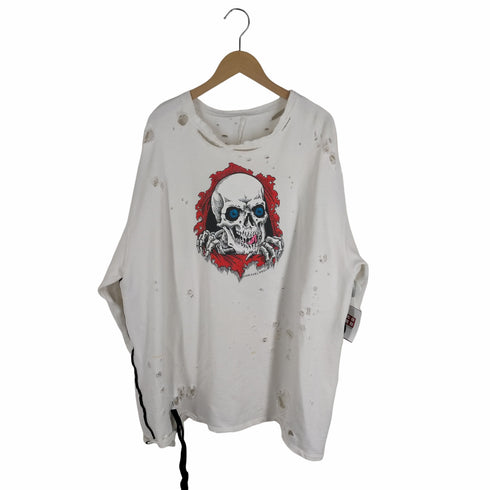 ベン タヴァニティ アンレーベル プロジェクト Ben Taverniti Unravel Project Destroyed Skull Print Jersey Sweatshirt スカルプリントダメージスウェットシャツ メンズ JPN:M