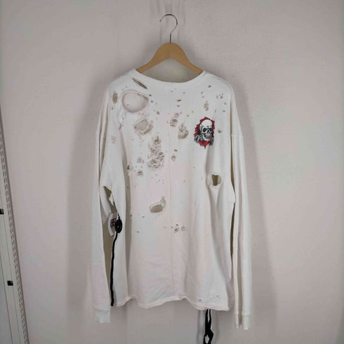 ベン タヴァニティ アンレーベル プロジェクト Ben Taverniti Unravel Project Destroyed Skull Print Jersey Sweatshirt スカルプリントダメージスウェットシャツ メンズ JPN:M