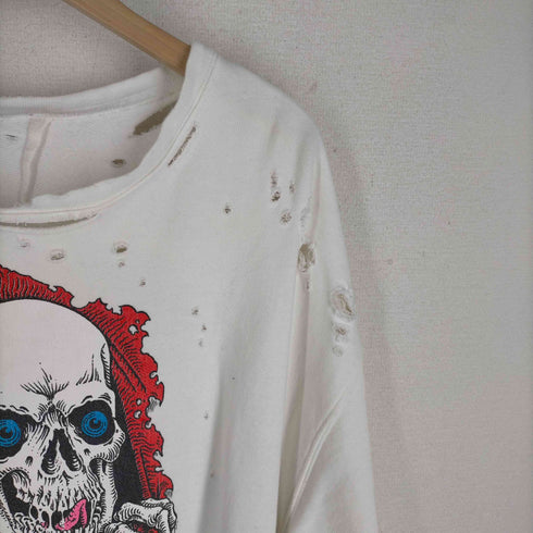 ベン タヴァニティ アンレーベル プロジェクト Ben Taverniti Unravel Project Destroyed Skull Print Jersey Sweatshirt スカルプリントダメージスウェットシャツ メンズ JPN:M