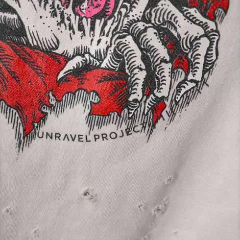 ベン タヴァニティ アンレーベル プロジェクト Ben Taverniti Unravel Project Destroyed Skull Print Jersey Sweatshirt スカルプリントダメージスウェットシャツ メンズ JPN:M