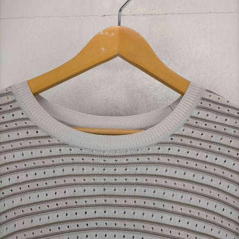 ヴァイナルアーカイブ VAINL ARCHIVE パンチングレーヨンボーダーL/S TEE メンズ JPN:M
