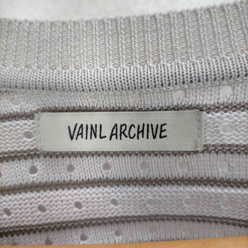 ヴァイナルアーカイブ VAINL ARCHIVE パンチングレーヨンボーダーL/S TEE メンズ JPN:M