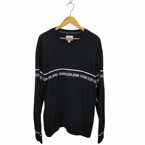 カルバンクラインジーンズ Calvin Klein Jeans ブランドロゴ刺繍テープ クルーネックスウェット メンズ import:XL