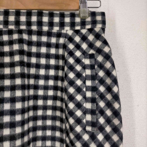 イタリヤ 伊太利屋 ウール混 タイトチェックスカート レディース 9A2