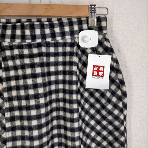 イタリヤ 伊太利屋 ウール混 タイトチェックスカート レディース 9A2