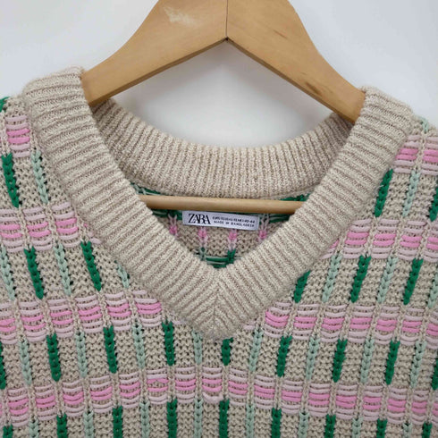 ザラ ZARA GEOMETRIC JACQUARD VEST メンズ L-XL