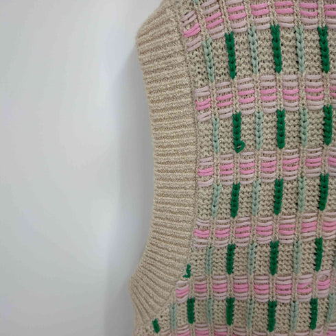ザラ ZARA GEOMETRIC JACQUARD VEST メンズ L-XL