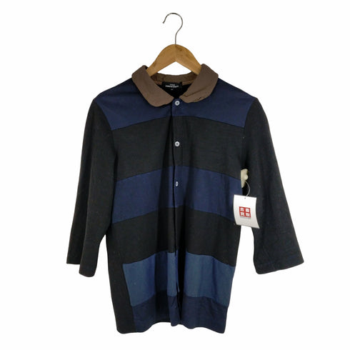 トリココムデギャルソン tricot COMME des GARCONS 14AW 丸襟 七分丈 ボーダー柄 ボタンカットソー レディース JPN:M
