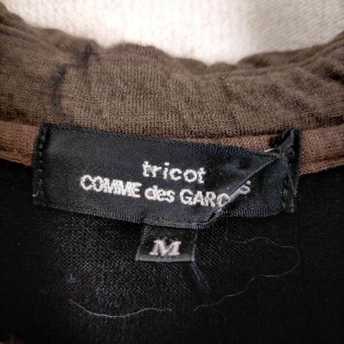 トリココムデギャルソン tricot COMME des GARCONS 14AW 丸襟 七分丈 ボーダー柄 ボタンカットソー レディース JPN:M