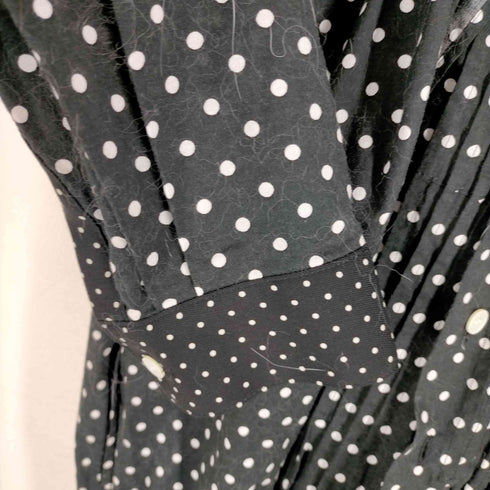 トリココムデギャルソン tricot COMME des GARCONS 15AW 丸襟 フリル期 ドット柄 シャツワンピース レディース JPN:M