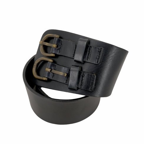 ブラックバイマウジー BLACK by moussy 2連レザーベルト レディース