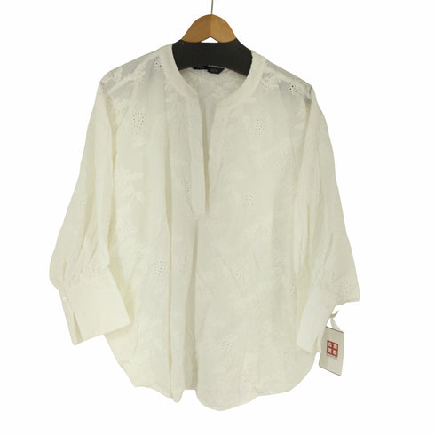 ザラ ZARA EMBROIDERED EYELET OVERSIZED BLOUSE レディース US L