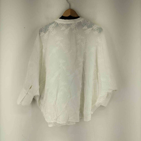 ザラ ZARA EMBROIDERED EYELET OVERSIZED BLOUSE レディース US L