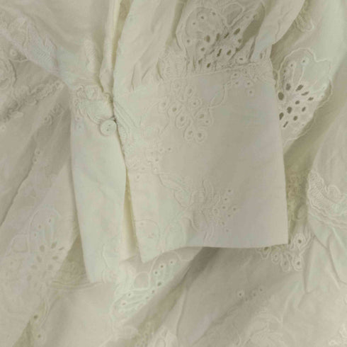 ザラ ZARA EMBROIDERED EYELET OVERSIZED BLOUSE レディース US L