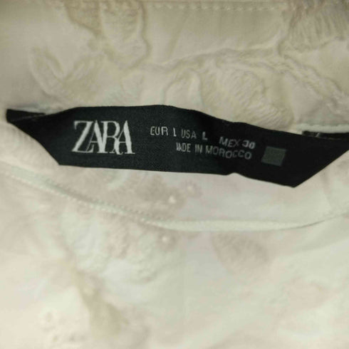 ザラ ZARA EMBROIDERED EYELET OVERSIZED BLOUSE レディース US L