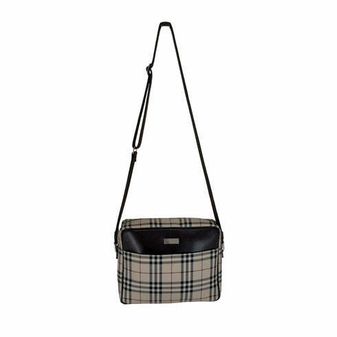 バーバリー BURBERRY プレートロゴチェックショルダーバッグ メンズ