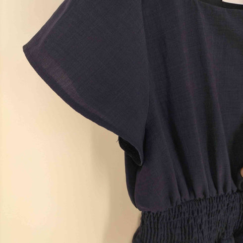 トッコクローゼット tocco closet フロントボタンスクエアネックフレアワンピース レディース JPN:M