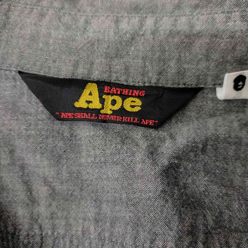 アベイシングエイプ A BATHING APE 2ポケットバックデザインコットンシャツ メンズ JPN:L