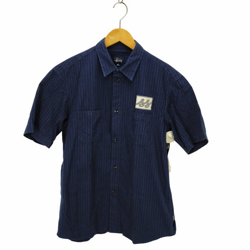 ステューシー Stussy ワッペン付きストライプ半袖シャツ メンズ JPN:L