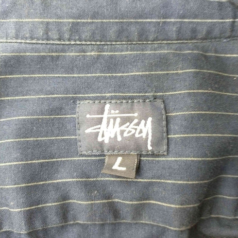 ステューシー Stussy ワッペン付きストライプ半袖シャツ メンズ JPN:L