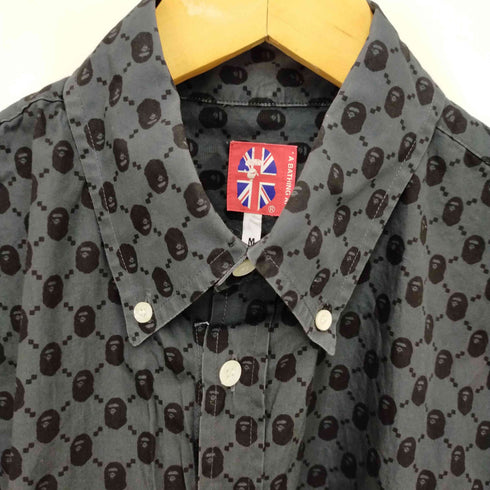アベイシングエイプ A BATHING APE 総柄ボタンダウンシャツ メンズ JPN:M