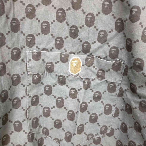 アベイシングエイプ A BATHING APE 総柄ボタンダウンシャツ メンズ JPN:M