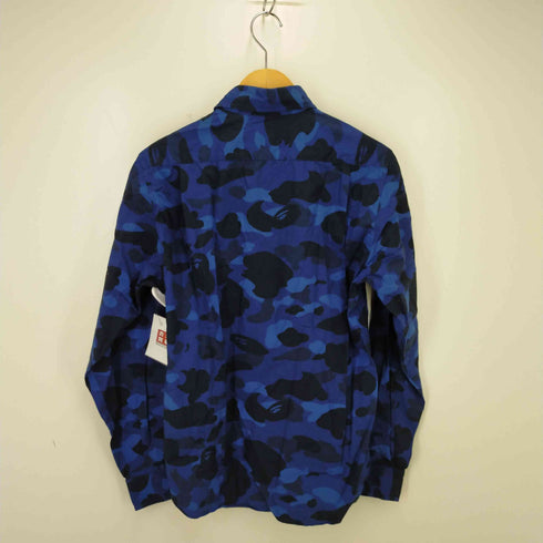 アベイシングエイプ A BATHING APE 迷彩ブルーシャツ カモフラージュ メンズ JPN:M