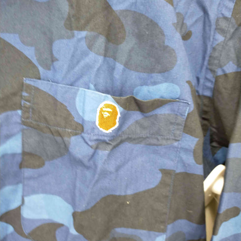 アベイシングエイプ A BATHING APE 迷彩ブルーシャツ カモフラージュ メンズ JPN:M
