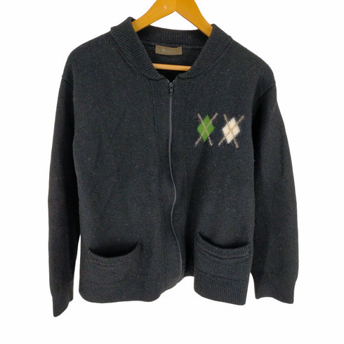 ワイズフォーメン Ys for men 90s 茶タグ アーガイルデザインウールジップカーディガン メンズ