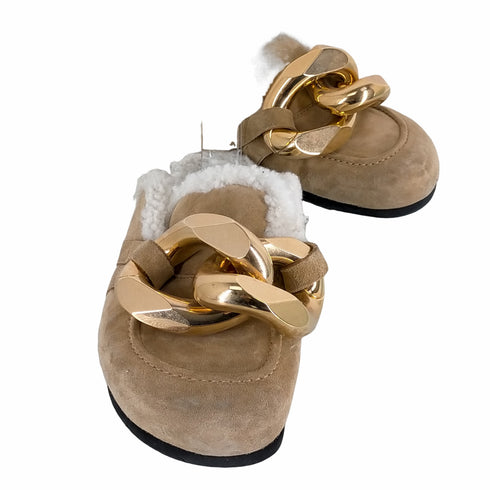 ジェイダブリューアンダーソン J.W.ANDERSON CHAIN LOAFERS チェーン装飾 スウェードボアローファー レディース 39