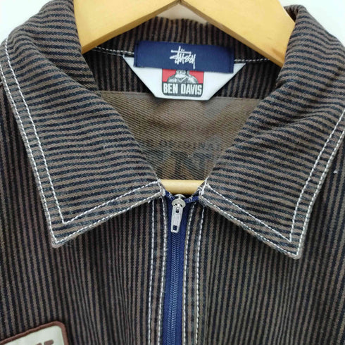 ステューシー Stussy ハーフジップストライプワークシャツ メンズ L
