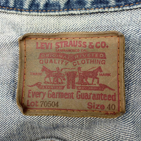 リーバイス Levis 90S 70504 J02刻印 復刻 4TH トラッカージャケット デニムジャケット メンズ 40