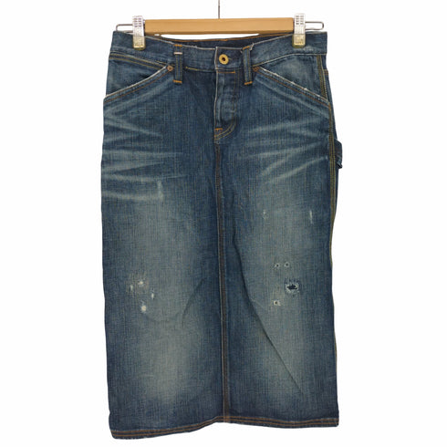 ラルフローレン RALPH LAUREN BLUE LABEL ダメージ加工 ボタンフライ デニム タイトスカート レディース 7