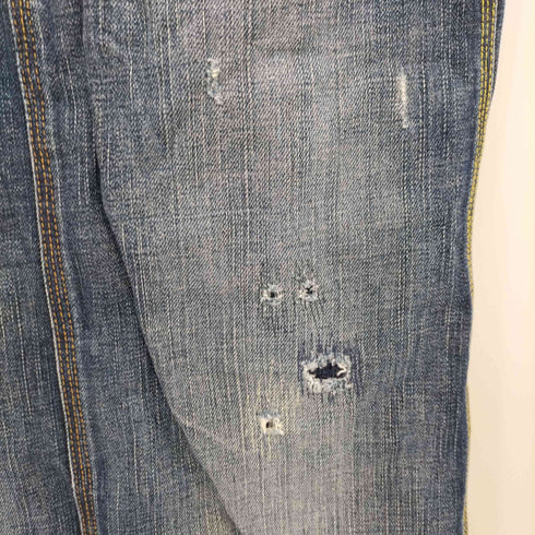 ラルフローレン RALPH LAUREN BLUE LABEL ダメージ加工 ボタンフライ デニム タイトスカート レディース 7