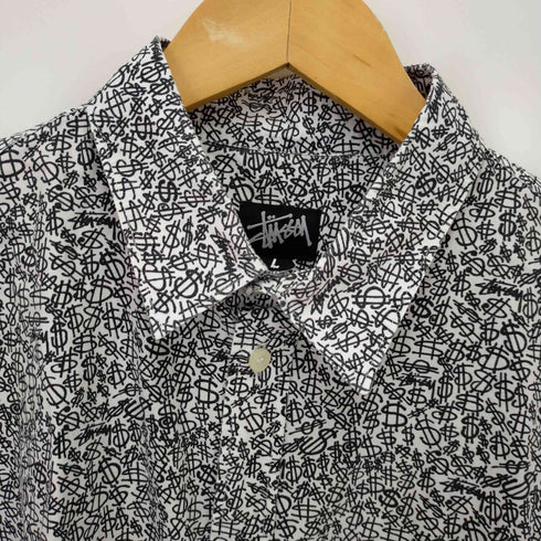 ステューシー Stussy 90s 紺タグ 総柄半袖シャツ メンズ L