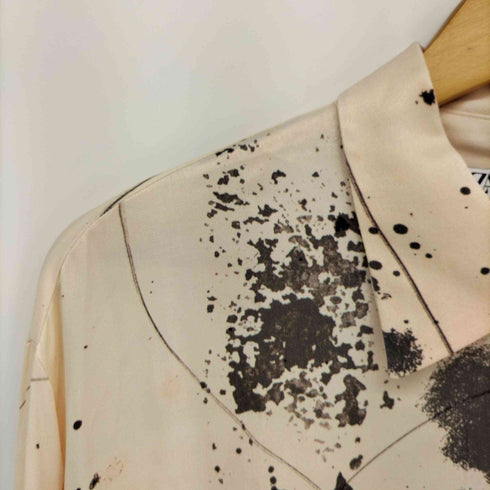 ザラ ZARA COLLECTION 総柄 ペインティング レーヨン シャツ メンズ import:L