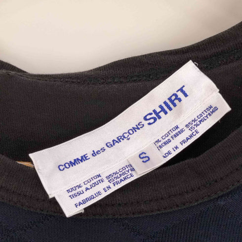 コムデギャルソンシャツ COMME des GARCONS SHIRT フランス製 異素材切替 クルーネックTシャツ メンズ JPN:S