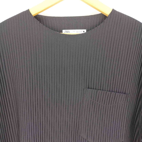 ザラ ZARA PLEATED OVERSIZED TOP プリーツオーバーサイズトップス クルーネックTシャツ メンズ import:S