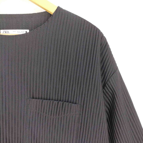ザラ ZARA PLEATED OVERSIZED TOP プリーツオーバーサイズトップス クルーネックTシャツ メンズ import:S