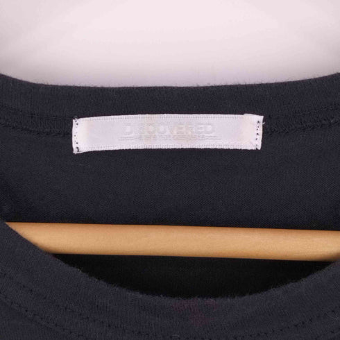 ディスカバード DISCOVERED 裾ストライプレイヤード サイドジップ クルーネックTシャツ メンズ