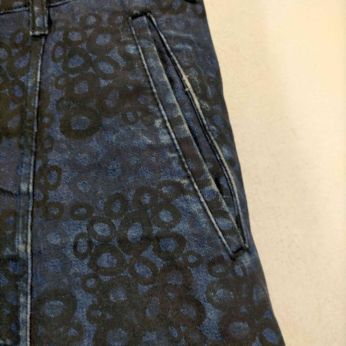 ブラックコムデギャルソン BLACK COMME des GARCONS AD2009 総柄 デニムサルエルパンツ メンズ JPN:XS