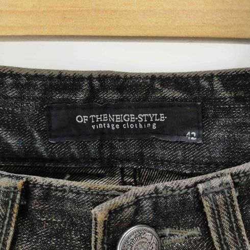 オブザネージュスタイル OF THE NEIGE STYLE ダメージ加工 ブラックデニムパンツ メンズ 42