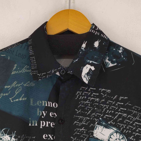 ポリ地総柄 L/S シャツ メンズ