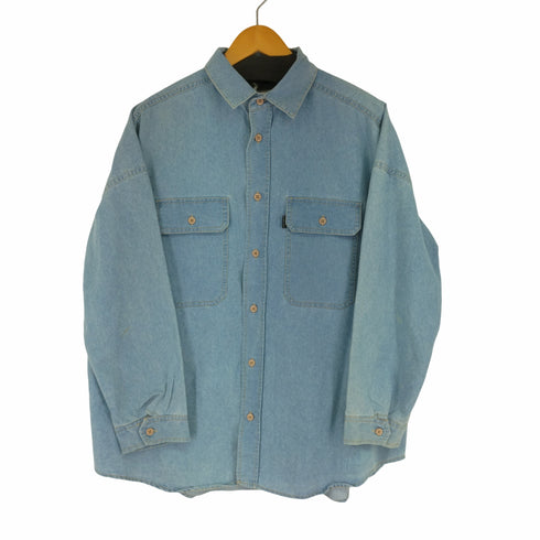 ラスボア RASVOA OVER SHIRT バッグ刺繍デザインデニム L/S シャツ メンズ 99