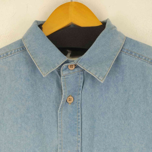ラスボア RASVOA OVER SHIRT バッグ刺繍デザインデニム L/S シャツ メンズ 99