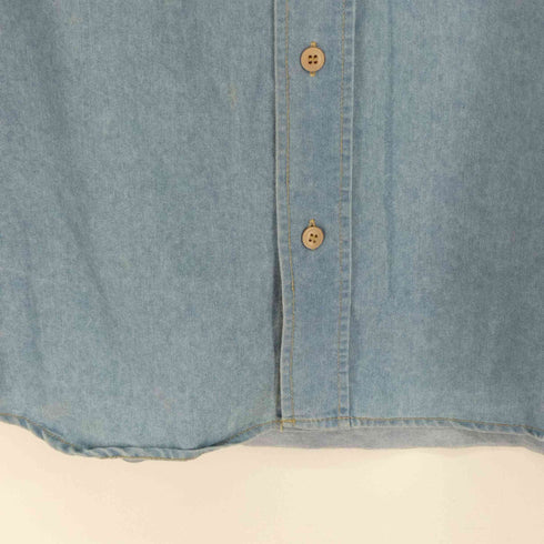 ラスボア RASVOA OVER SHIRT バッグ刺繍デザインデニム L/S シャツ メンズ 99