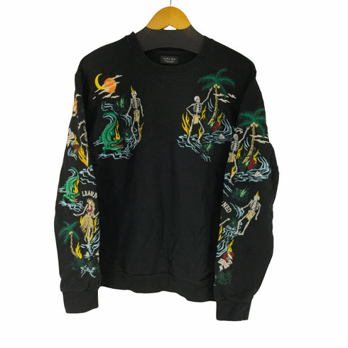 ザラマン ZARA MAN 刺繍デザインクルーネックスウェット メンズ import:L