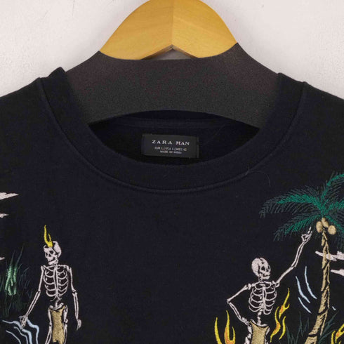 ザラマン ZARA MAN 刺繍デザインクルーネックスウェット メンズ import:L