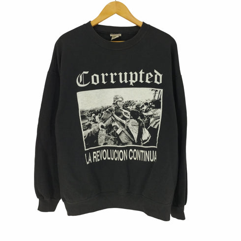 90-00S LEE ボディ CORRUPTED プリント クルーネック スウェット メンズ import:L