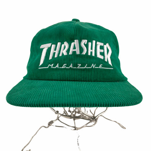スラッシャー THRASHER ロゴ刺繍 コーデュロイ 6パネルキャップ メンズ